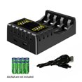 thumbnail image 1 of Langgg Battery Charger Circuit Smart USB Adapter LCD Display Chargers 4 High-performance Multi-functional Power Accessories AAA Using black, 1 of 8