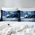 thumbnail image 4 of YST Wolf Ensemble de Housse de Couette Neige Wolf Chic Boho Literie, Grand Lit, 3 Unités, 4 of 5