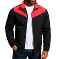 thumbnail image 2 of Yusimy Men's Lightweight Casual Bomber Jacket - Color Block Design Classic Varsity Style, 2 of 9