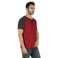 thumbnail image 2 of Inkmeso Short Raglan Sleeve Cotton Lightweight Solid T-Shirts Classic Henley T-Shirt For Mens, 2 of 7