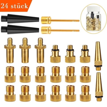 Boovnll Bicycle Accessories, Copper Bicycle Bike Pump Conversion Nozzles Adapter Tool 24Pc, Bike Accessories for Adult Bikes, Mountain Bike Accessories, Bike Accessories