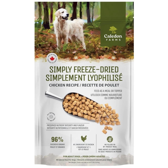 Caledon Farms tout naturel simple congeler-séché de nourriture pour chiens Recette de poulet 280g