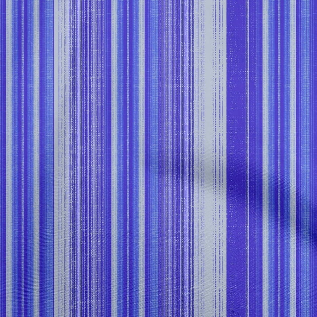 oneOone Rayon Medium Blue Fabric Stripe & Fabric For Sewing Printed Craft Fabric By The Yard 56 Inch Wide