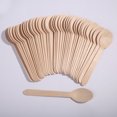 thumbnail image 1 of AMERTEER 100Pcs 6.25 inch Length Disposable Wooden Spoons  Round Wood Sampling Tasting Spoons Bulk, 1 of 3