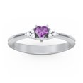 thumbnail image 2 of Birthstone Heart Ring with Shoulder Accents - Amethyst (February), 2 of 4