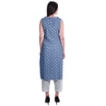 thumbnail image 4 of Moomaya Kurta Sans Manches à Col Peter Pan avec Pantalon Ensemble Ethnique 2 Pcs pour Femmes, 4 of 6