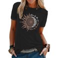 thumbnail image 1 of MAWCLOS Hauts pour Femmes T-Shirt à Imprimé Tournesol T-Shirt à Manches Courtes Tee Mode Travail Col Rond Haut Noir G, 1 of 2