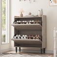 thumbnail image 1 of Armoire à Chaussures en Bois à Tiroir Rabattable – Organisateur de Rangement Mural Caché avec Tablettes Ajustables, MDF Imperméable pour Entrée/couloir, Contient 8 à 20 Paires, 1 of 7