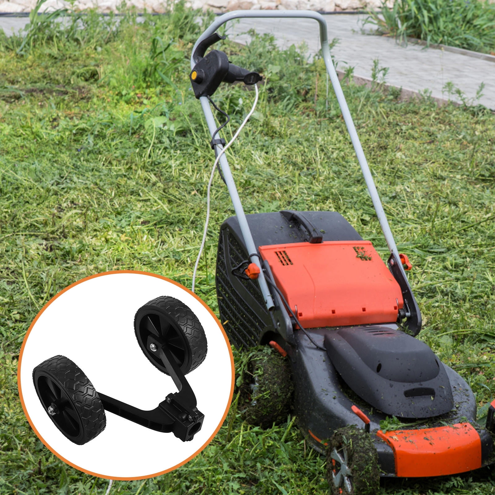 CIMAXIC Black Round Support Wheel 1Pcs 12In with Stability Enhancement for String Trimmer