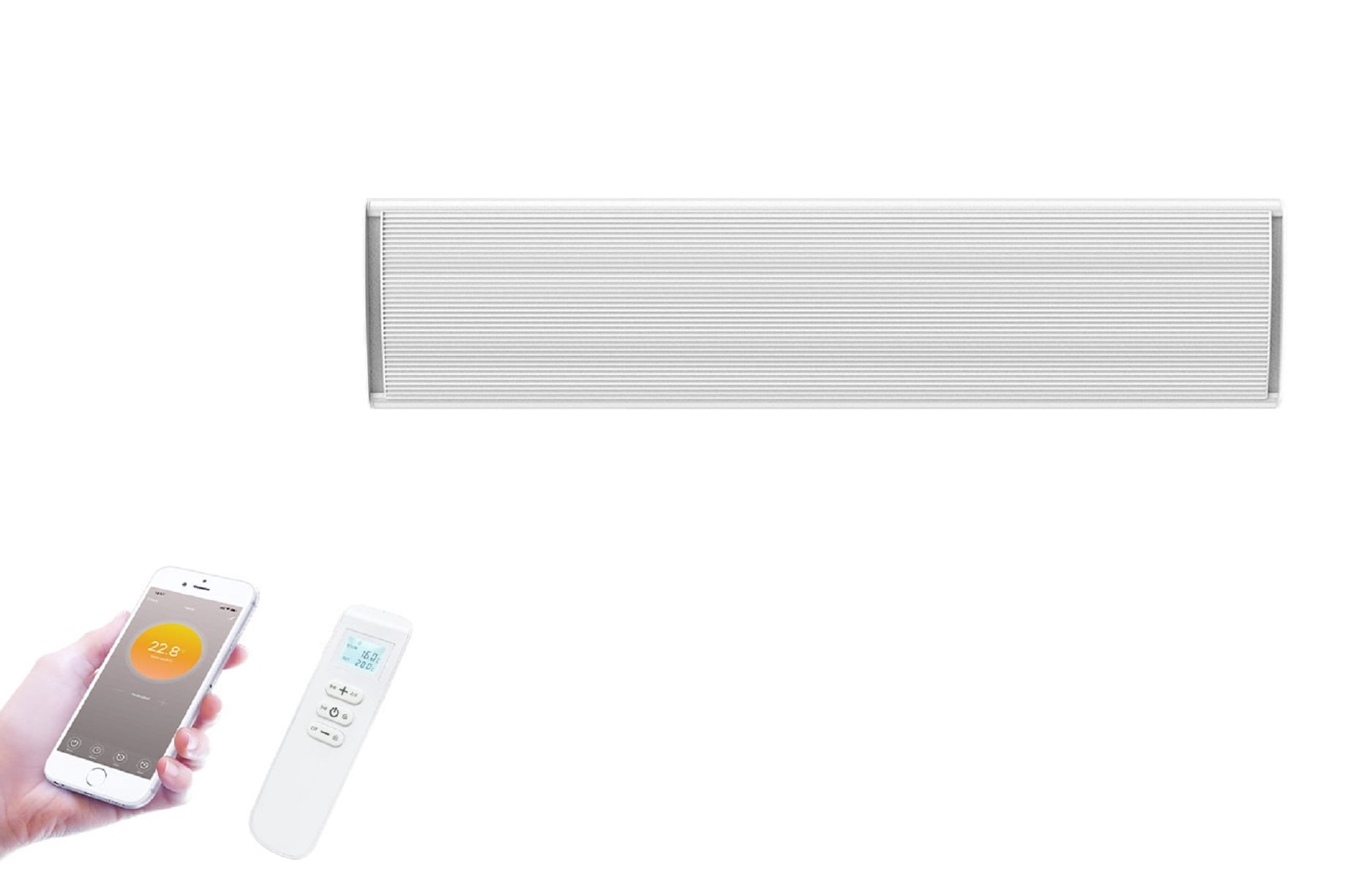 Wexstar Ultra 1500W White Wall/Ceiling Infrared Heater with w/Built-in Thermostat Wi-Fi Smart Phone connection and Remote Control