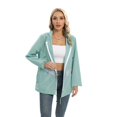 thumbnail image 2 of Liquidation! Veste Fine de Printemps pour Femmes Mode Veste Imperméable Manteau Isolé Coupe-Vent Extérieur Noir 2TG, 2 of 11