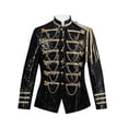 thumbnail image 1 of Pisexur Mens Suit Jacket Men's Court Style Solid Color Sequin Performance Suit Breasted Suit Jacket Mens Blazer Jacket Blazer for Men Sports Coat for Men, 1 of 8