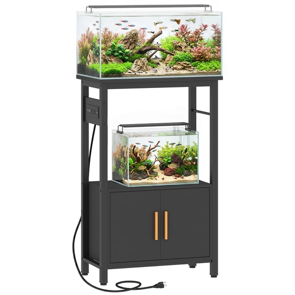 PawHut 5-10 Gallon Fish Tank Stand Aquarium Stand with Power Outlets