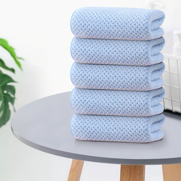 Fridja Ultra Soft Washcloths 5 Pack, Solid Color Microfiber Towel Sets 30x14 inches, Absorbent and Quick Drying Velvet Washcloth, Multi-Purpose Wash Cloths for Bathroom, Hotel, Salad and Gym
