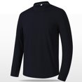 thumbnail image 1 of AherBiu Linen Shirts for Men Long Sleeve Button down Stand Collar Beach Casual Fall Shirt, 1 of 6
