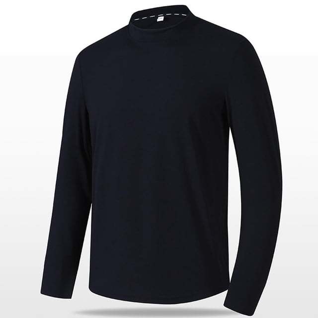 AherBiu Linen Shirts for Men Long Sleeve Button down Stand Collar Beach Casual Fall Shirt in a solid dark color. This men's dress shirt features a stand collar, long sleeves, and a button-down design, making it ideal for fall fashion and versatile for casual or semi-formal occasions. Crafted from premium fabric for a comfortable fit.