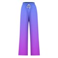 thumbnail image 5 of Pants for Women, Womens Fashionable Striped Printed Drawstring Wide Leg Pants, 5 of 5