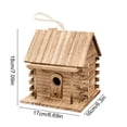 thumbnail image 3 of Wooden Bird House with Graffiti Design, Durable Wooden Bird Feeder for Parrots Breeding, Outdoor Courtyard Shelter with Hanging Rope in Multiple Colors, Brown, 3 of 6