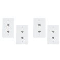 thumbnail image 1 of 4 Pack 2 Port Ethernet Wall Plate, Cat6 Female to Female Wall Jack RJ45 Inline Coupler Wall Outlet, White, 1 of 6