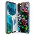 thumbnail image 3 of MUNDAZE LG Stylo 6 Étui de Téléphone Hybride Transparente Antichoc Peinture Roses Graffiti Rouge, 3 of 6