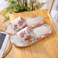 thumbnail image 2 of RKSTN Pantoufles pour Femmes Mode Couple Décontractées en Lin Bout Rond Imprimé Confortables Tongs Décontractées Chaussures d'Intérieur,Pantoufles pour Femmes Intérieur Extérieur, 2 of 3
