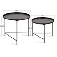 thumbnail image 2 of Kate and Laurel Ulani Modern Nesting Coffee Table, Set of 2, Black, Sophisticated Coffee Table Set for Storage and Display, 2 of 8