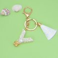thumbnail image 1 of New White Tassel Letter Key Chain Crystal Drop Pendant Fashionable Bag Key Chain, 1 of 1