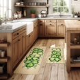 thumbnail image 2 of St Patricks Day Kitchen Decor Mats Set of 2, Non-Slip Absorbent Rug and Door Mats, Lucky Green Shamrock Clover Kitchen Floor Mat 17x29 and 17x47 Inch DM128, 2 of 6