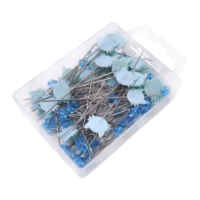KLKCMS Straight Pins Hand Sewing Pins for DIY Activities Parties Wedding Decoration Blue