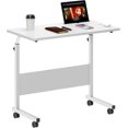 thumbnail image 1 of Table d'Appoint Salon Pouces Bureau pour Ordinateur Portable Support de Travail Réglable Table d'Appoint Mobile avec Station de Recharge Multifonctionnelle et Crochet Poste de Travail Portable Table à Collation Petite pour Étudiant, 1 of 6