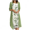 thumbnail image 1 of TopLLC Womens Summer Dresses Ensemble Deux Pièces à Imprimé Floral Flowy Chiffon Dress Grande Taille Col Rond Sans Manches Dress Invité de Mariage, 1 of 5