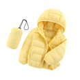 thumbnail image 2 of Kids Hooded down Jacket Zipper Puffer Outerwear Coat Classic Solid Color Lightweight down Jacket for 2-14 Years Old, 2 of 8