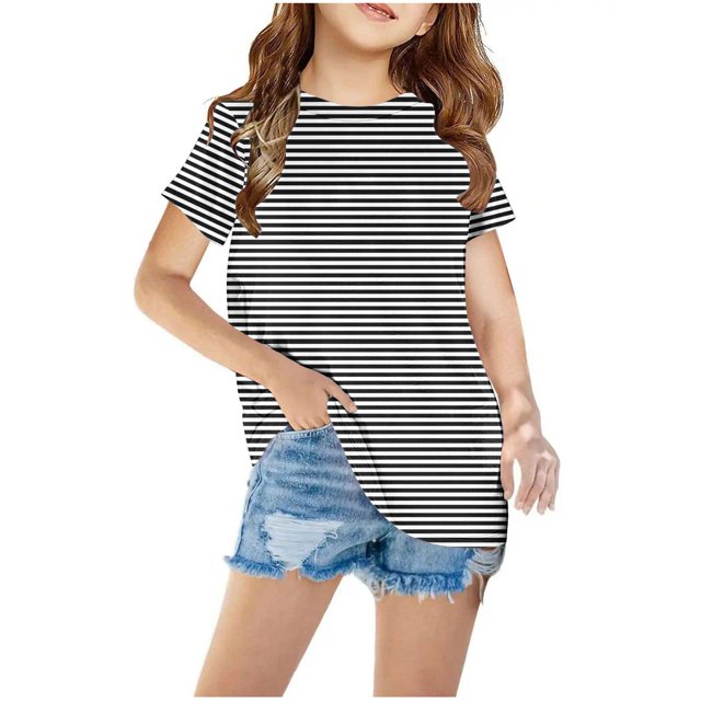 MeetoTime T-Shirt Graphique à Manches Courtes pour Enfants Tee Décontracté à Col Rond Haut pour Bébés Garçons Filles 3-12 Ans