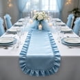 thumbnail image 4 of Solid Color Ruffle Table Runner Velvet Satin Fringe Table Scarf Elegant Table Centerpiece For Dining Coffee Table Wedding Decor, 4 of 6