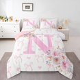 thumbnail image 2 of Erosebridal Ensembles de Literie Rose Initiale N Très Grand avec Couette, Insert de Couette de la Saint-Valentin, Décor Romantique de Roses, Réversible 3 Pcs, 2 of 8