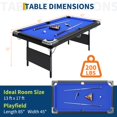 thumbnail image 1 of GloryStar 6Ft/7Ft Folding Pool Table, Portable Pool Table, Billiard Table Set Includes Balls, Cues, Chalks and Brush, for Family Game Room, Adult Rrec Room, Basements, 1 of 7