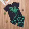 thumbnail image 2 of Faithtur Little Boy 2PCS Outfit Set Dinosaur Printed Top Short Loose Pants, 2 of 7
