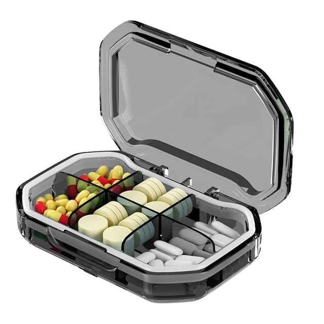 Ohufall Airtight Pill Container Portable Medicine Dispenser Compact Pill Case For Home And Travel