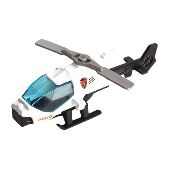 HILABEE Hélicoptère en Alliage Moulé sous Pression Décoration de Gâteau Cadeau de Fête Collection Avion Blanc