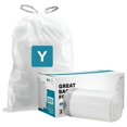 thumbnail image 1 of Plasticplace Custom Fit Trash Bags, Compatible with simplehuman Code X (100 Count) White Drawstring Garbage Liners 21 Ga, 1 of 8