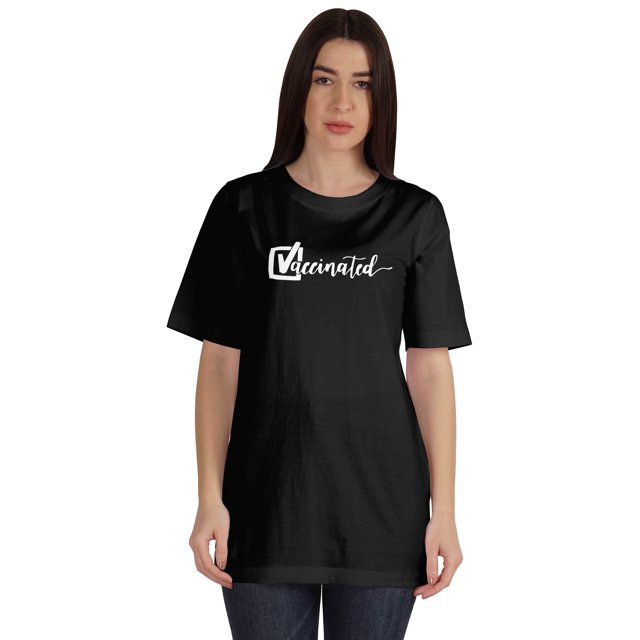 Inkmeso T-shirt à Col Rond Amusant Pro-Vaccin Vacciné pour Femmes