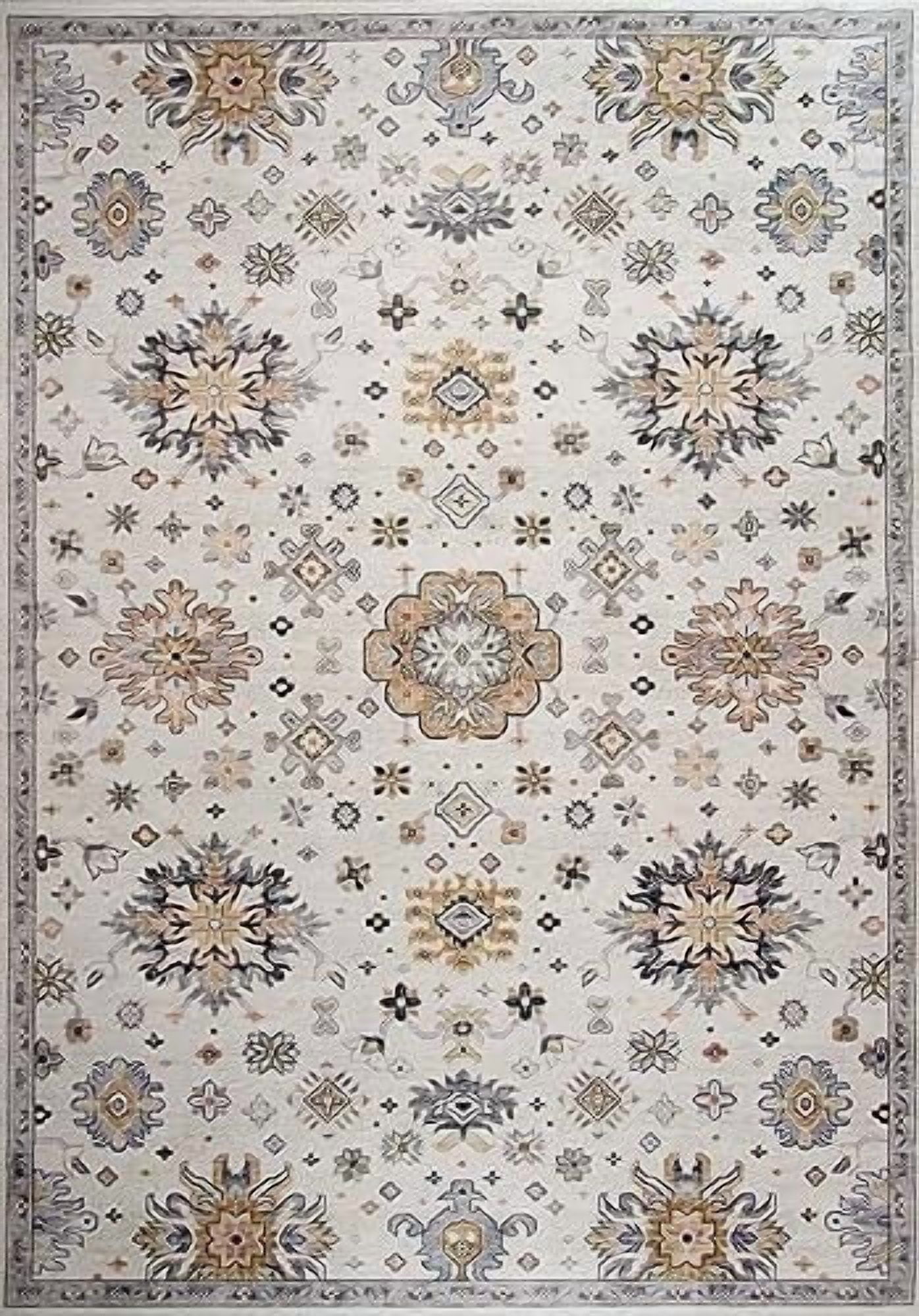 Tapis d'intérieur vintage vieilli crème et or Rug Branch
