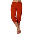 thumbnail image 1 of Timegard Womens Sweatpants Capri Pants Cinch Bottom Solid Color Cropped Joggers Workout Pants with Pockets, 1 of 6