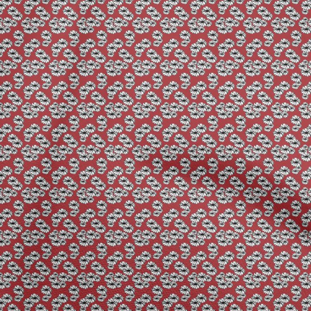 oneOone Velvet Maroon Fabric Florals Sewing Craft Projects Fabric Prints By Yard 58 Inch Wide-XK