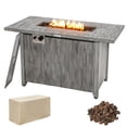 thumbnail image 2 of Costway Table de Foyer au Gaz Propane de 43 Pouces en Métal Aspect Bois avec Housse de Protection, 2 of 10