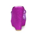 thumbnail image 2 of BLISSFUL STEP Sandales pour Femmes à Plateforme Compensée à Paillettes Sandales à Enfiler Violettes 7, 2 of 7
