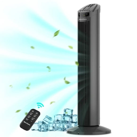 Refurbished MaxKare QQEC6651 30" 120-degree Oscillating Cooling Tower Fan with Remote Control, Dark Grey