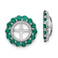 thumbnail image 1 of Veste à Boucles d'Oreilles en Argent Sterling Rhodium Diam. et Émeraude Créée QJ146MAY, 1 of 2