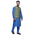 thumbnail image 2 of Atasi Solid Kurta Pajama & Printed Nehru Jacket Set For Mens Party Wear, 2 of 3