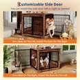 thumbnail image 4 of Meuble Cage pour Chien Robuste - Chenil Intérieur en Bois avec Bols Rotatifs pour Grands Chiens, Table d'Appoint Brun Vintage, Conception à 2 Portes Résistante à la Mastication/à l'Évasion, 4 of 7